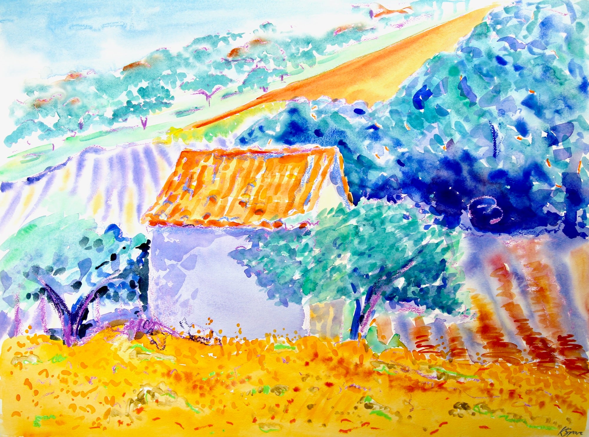 Midday Fields, France - Kay Spare