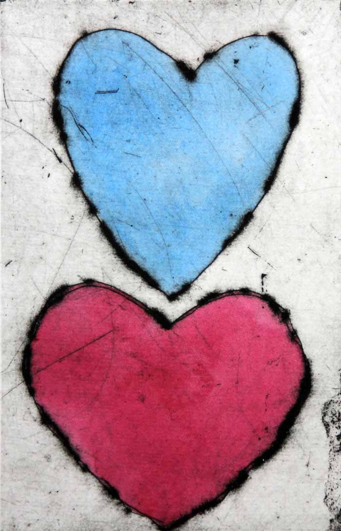 Joy III - Limited Edition drypoint and watercolour fine art print by artist Richard Spare