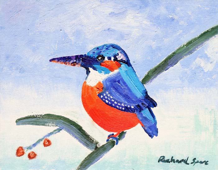 Kingfisher - Original oil on canvas painting by artist Richard Spare