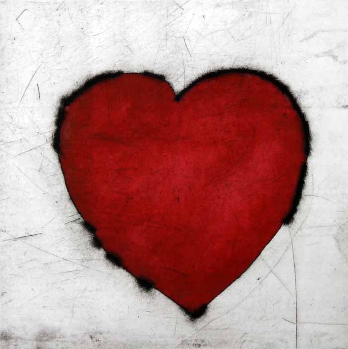 Love is Forever - Limited Edition drypoint and watercolour fine art print by artist Richard Spare