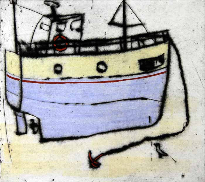 Low Tide - Limited Edition drypoint and watercolour fine art print by artist Richard Spare