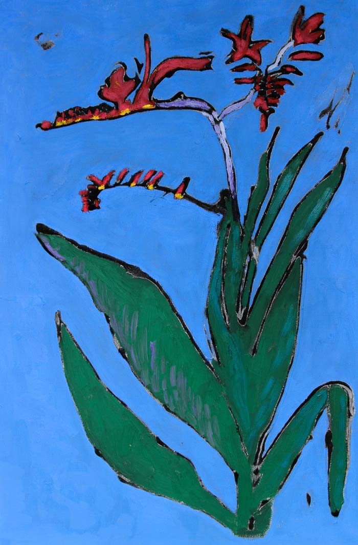 Montbretia - Original oil on canvas painting by artist Richard Spare