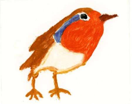 Bright Robin - Original monoprint by artist Richard Spare