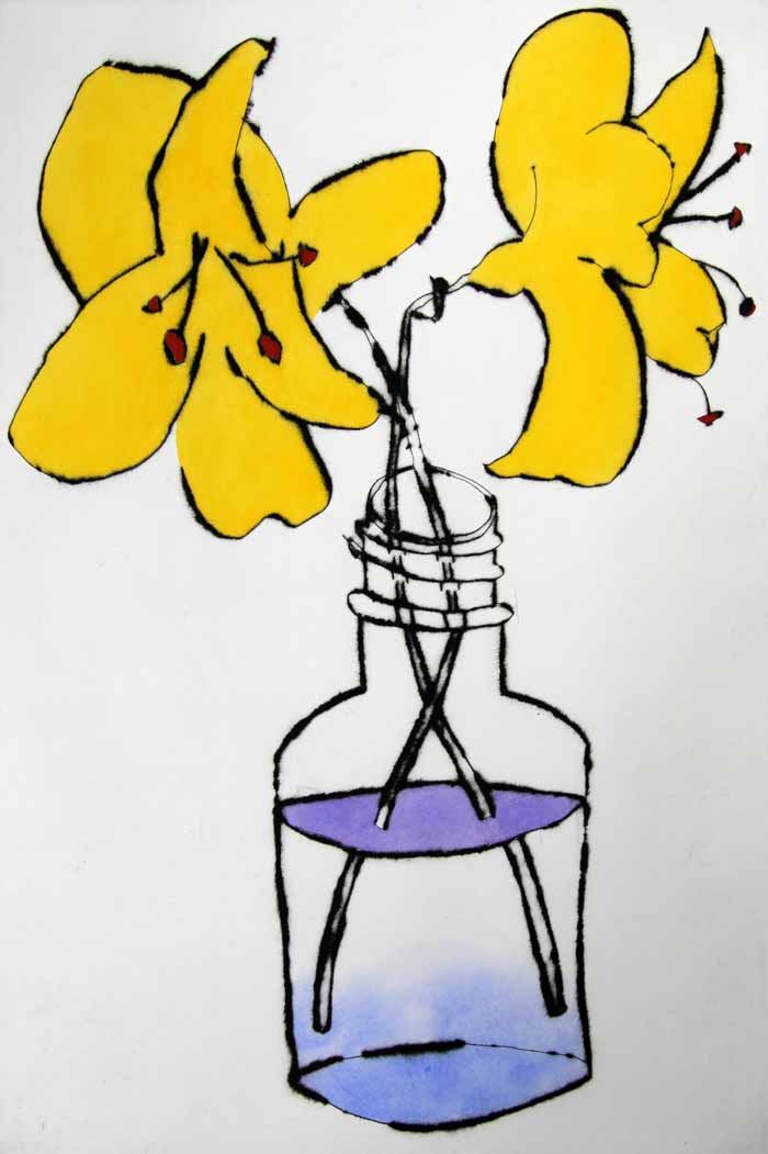 Scent of the Lily - Limited Edition drypoint and watercolour fine art print by artist Richard Spare