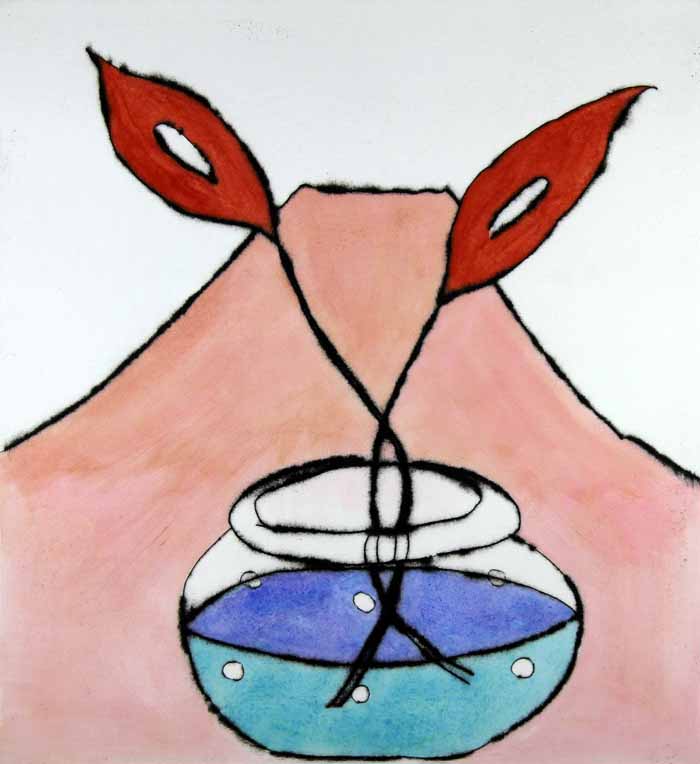 Sunrise - Limited Edition drypoint and watercolour fine art print by artist Richard Spare