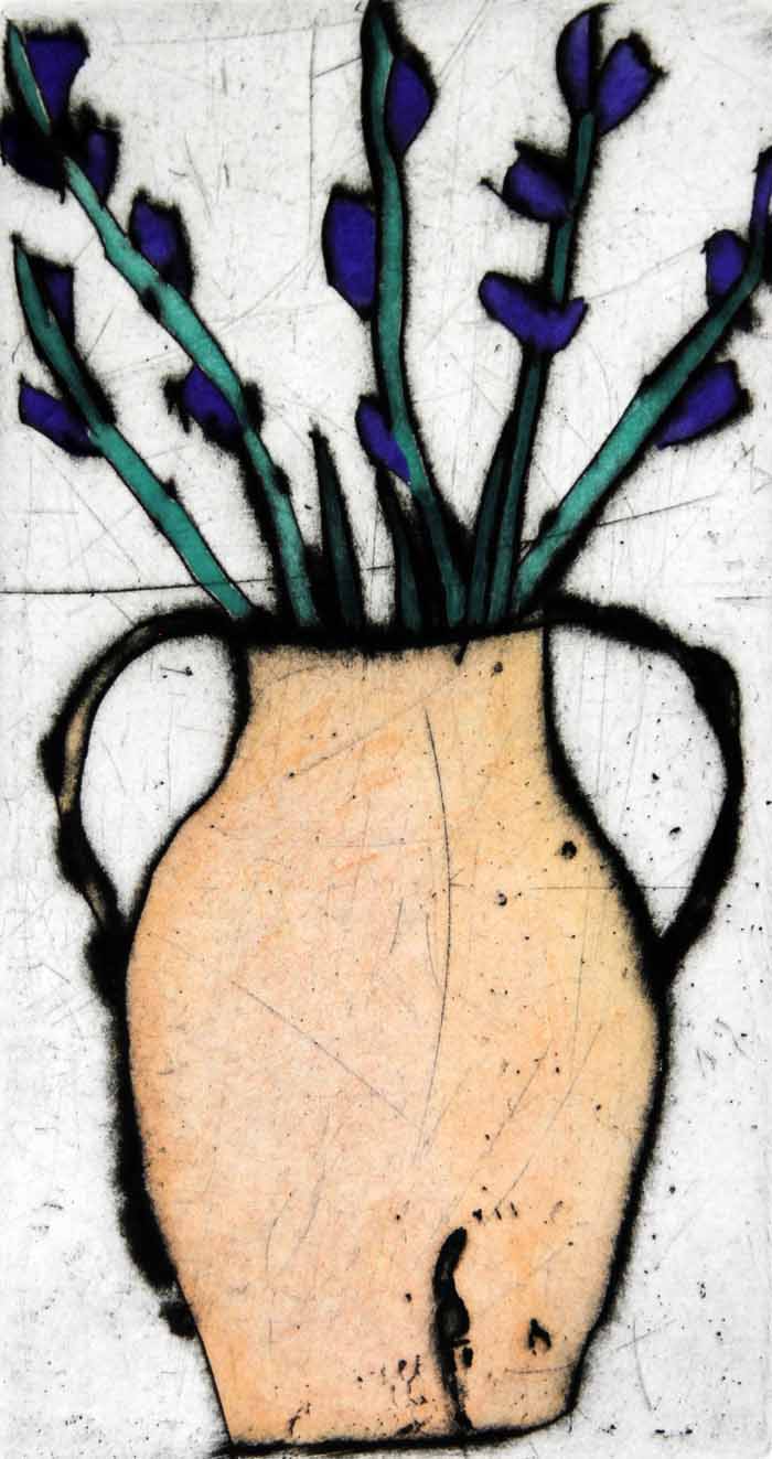 Terracotta Jar - Limited Edition drypoint and watercolour fine art print by artist Richard Spare