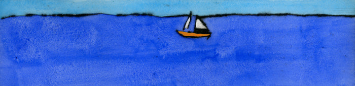 Wide Blue Sea - Limited Edition drypoint and watercolour fine art print by artist Richard Spare