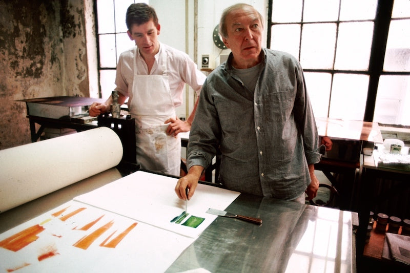 Photograph of Richard Spare and Jasper Johns in New York, 1988. Photography by Donna Ferrato.
