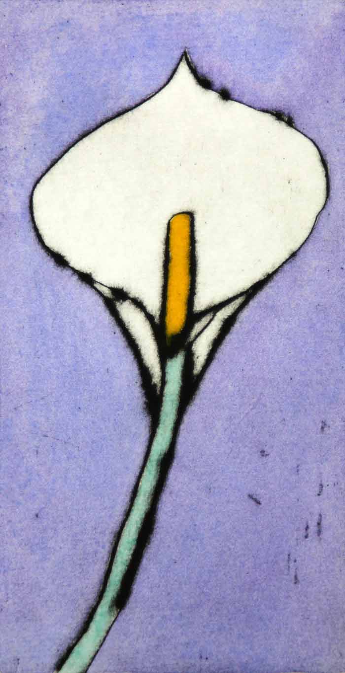 Calla II - Limited Edition drypoint and watercolour fine art print by artist Richard Spare
