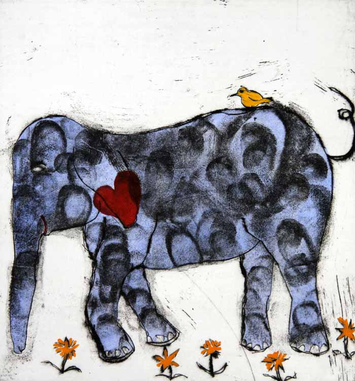 Friendship - Limited Edition etching, drypoint and watercolour fine art print by artist Richard Spare
