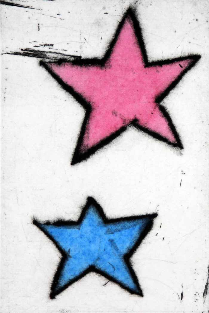 Shooting Star II - Limited Edition drypoint and watercolour fine art print by artist Richard Spare