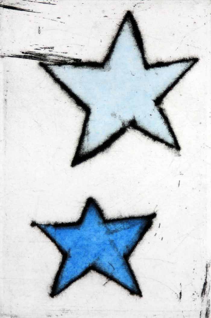 Shooting Star III - Limited Edition drypoint and watercolour fine art print by artist Richard Spare