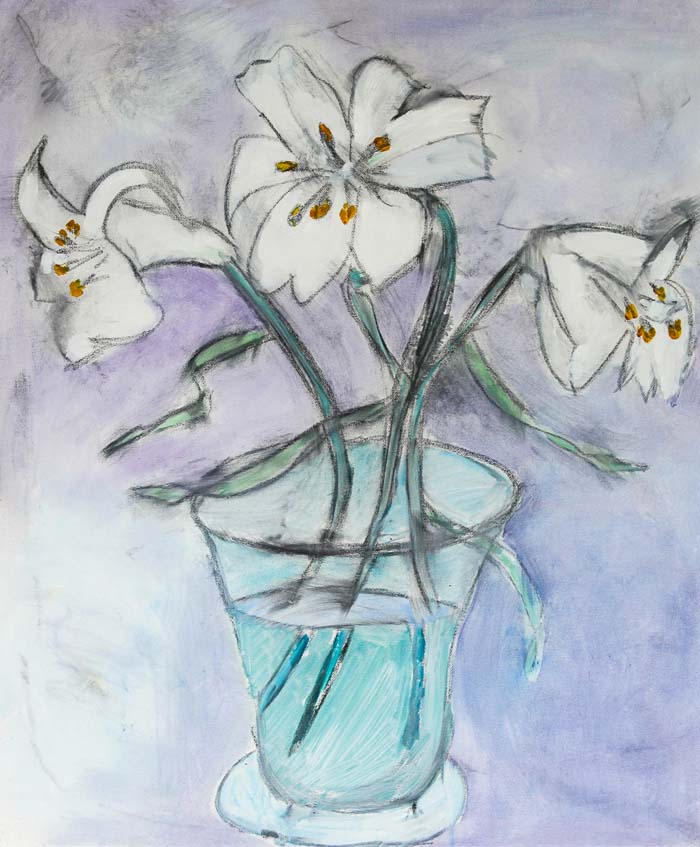 White Lilies - Original oil on canvas painting by artist Richard Spare